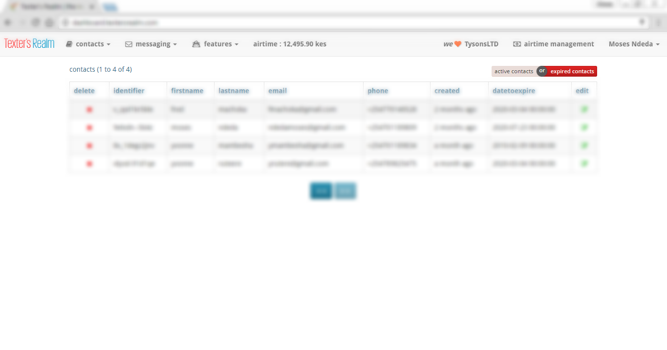 Texter's Realm Dashboard